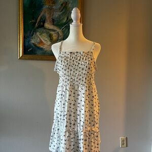 White Dress with Black Pattern